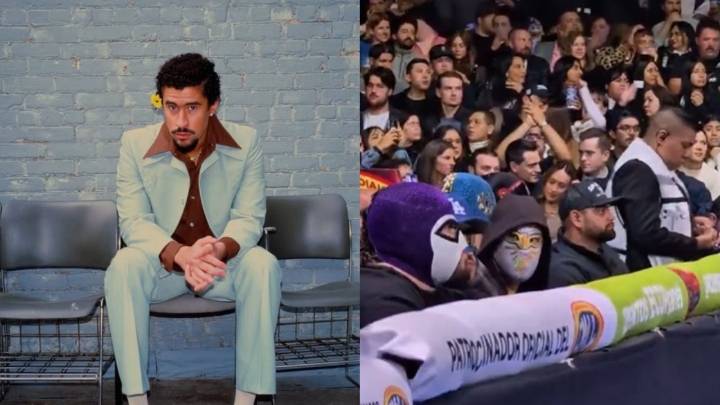 ¡Ya está aquí! Bad Bunny sorprende al asistir a las luchas en CDMX