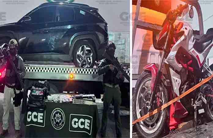 Incautan dos vehículos y equipo táctico en San Vicente