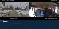 School bus camera captures car nearly hitting student getting off the bus