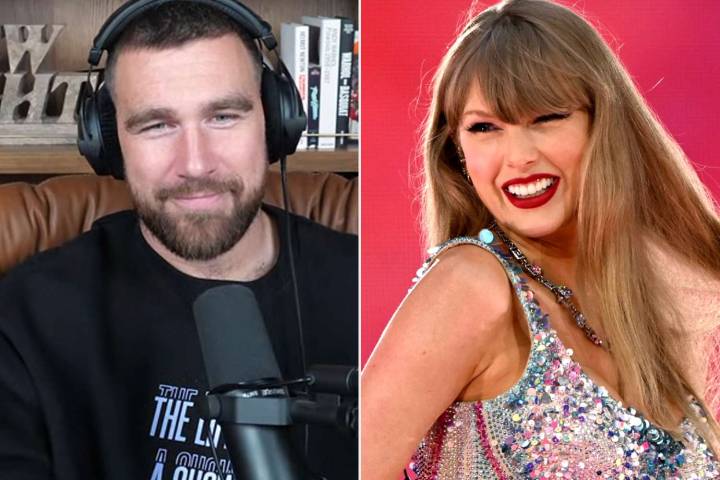 Travis Kelce Wears Taylor Swift Merch on 'New Heights' Podcast