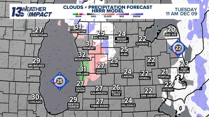 Freezing drizzle possible Tuesday morning