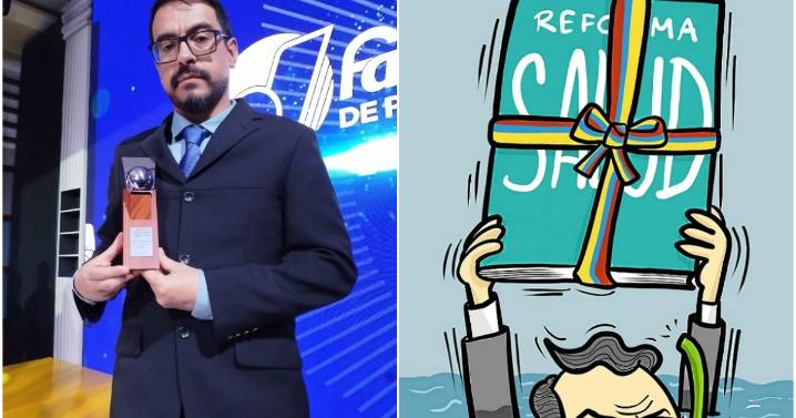Hómez, caricaturista de LA PATRIA, gana premio de periodismo por trabajo sobre la reforma a la salud
