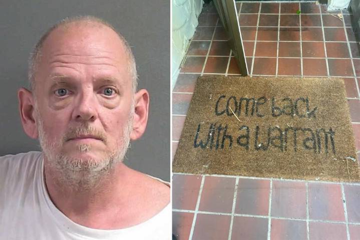 Florida man with ‘come back with a warrant' doormat arrested in fraud scheme