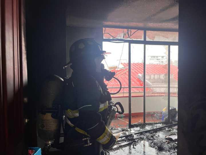 Bomberos de Yopal controlaron incendio en apartaestudio del sector de la carrera 26 con calle 13