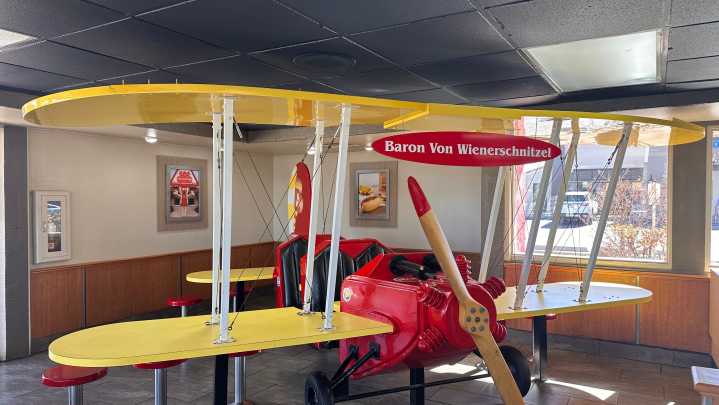 Did you know Wienerschnitzel has an airplane table? It's moving soon