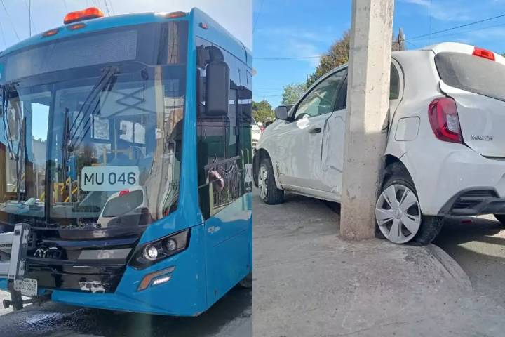 Va y Ven pierde el control e impacta a vehículo estacionado en el sur de Mérida