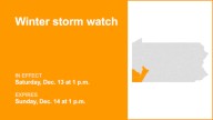 Winter storm watch affecting Southwest Pa. Saturday and Sunday