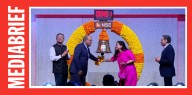 India Today Group leadership rings ceremonial bell at NSE to mark 50 years