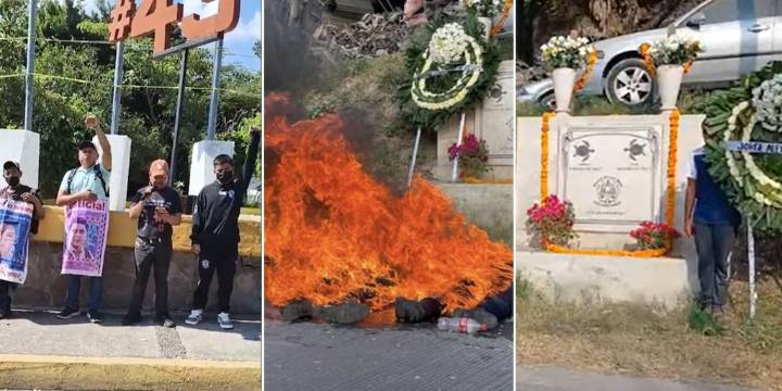 Normalistas marcharon en Chilpancingo por justicia para estudiantes asesinados por policías y los 43 de Ayotzinapa
