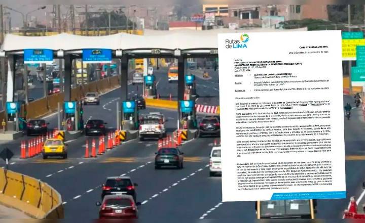 Rutas de Lima da marcha atrás y anuncia que continuará operando peajes este 2 de diciembre