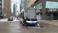 Valley Line LRT, truck crash in downtown Edmonton