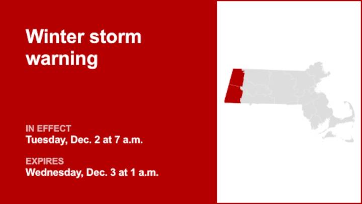 Winter storm warning issued for Berkshire County for Tuesday and Wednesday