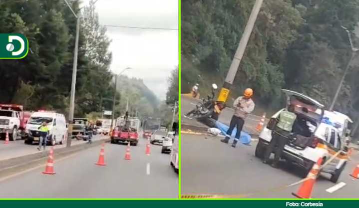 Mujer motociclista falleció tras perder el control del vehículo en la autopista Medellín
