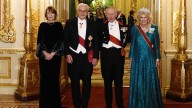 Queen Camilla Sees Green in Fiona Clare & Emeralds for German Banquet