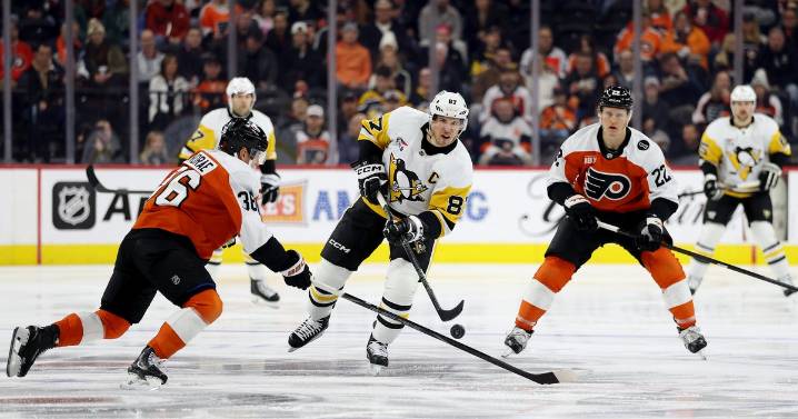 Sidney Crosby scores 58th, 59th career goals vs. Philadelphia Flyers in Pittsburgh Penguins' dominant win
