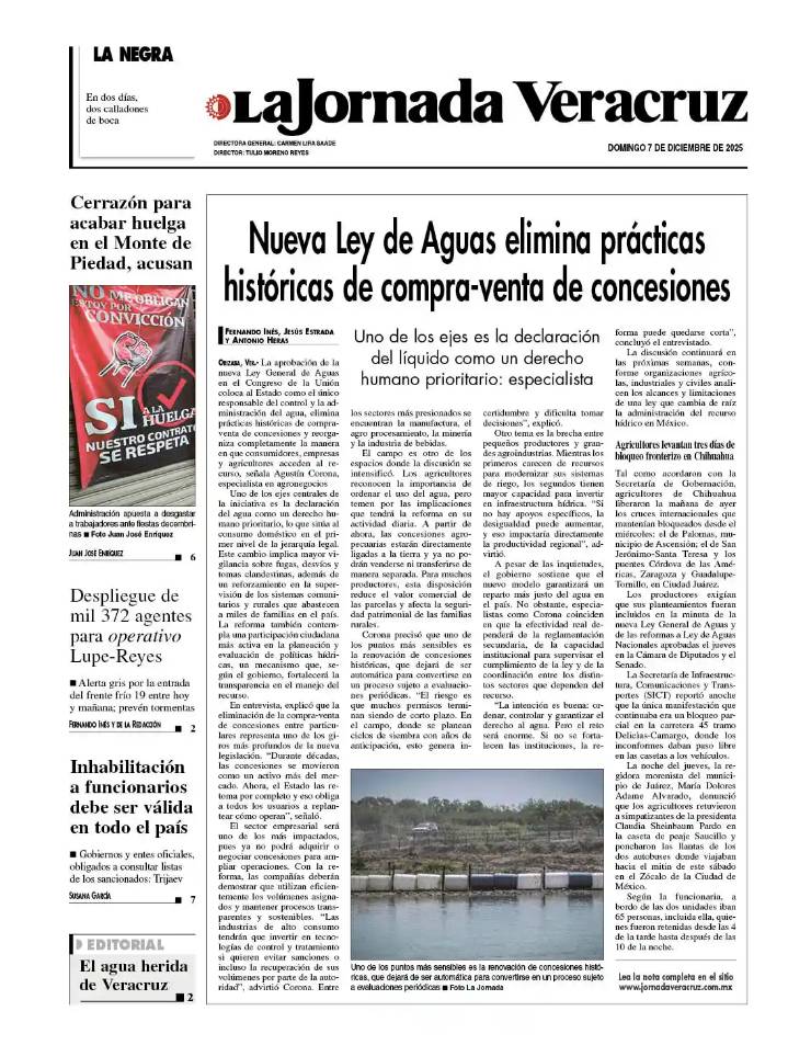 Contraportada del 7 de diciembre de 2025