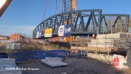 See the moment new bridge lowered across River Irwell 10 years after previous crossing was washed away