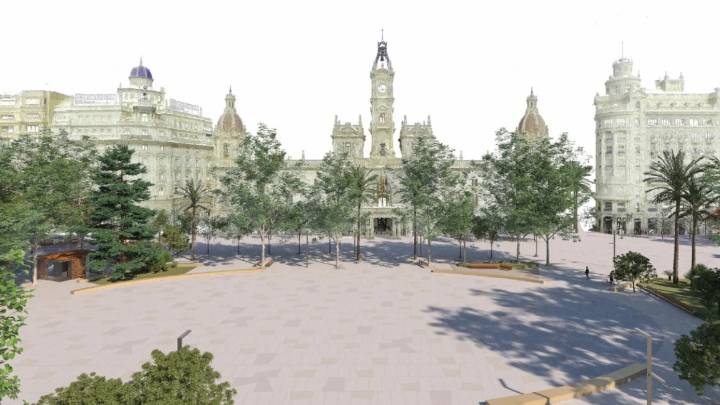 La plaza del Ayuntamiento de Valencia realzará la mascletà y aumentará el arbolado