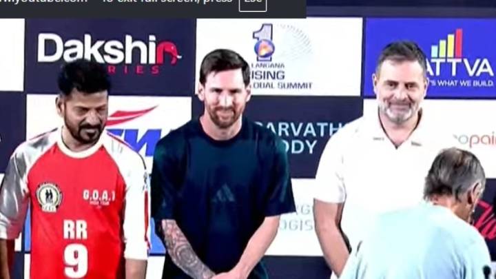 Rahul Gandhi meets Lionel Messi in Hyderabad, football star gifts him jersey