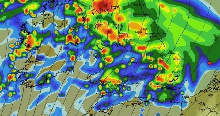 Storm Bram branded 'Big One' with near-MONTH'S worth of rain as weather maps turn RED