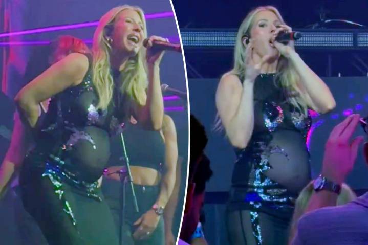 Pregnant Ellie Goulding performs at Nylon's starry Art Basel bash in Miami