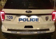 Car breaks glass door at Huntington Bank in Youngstown