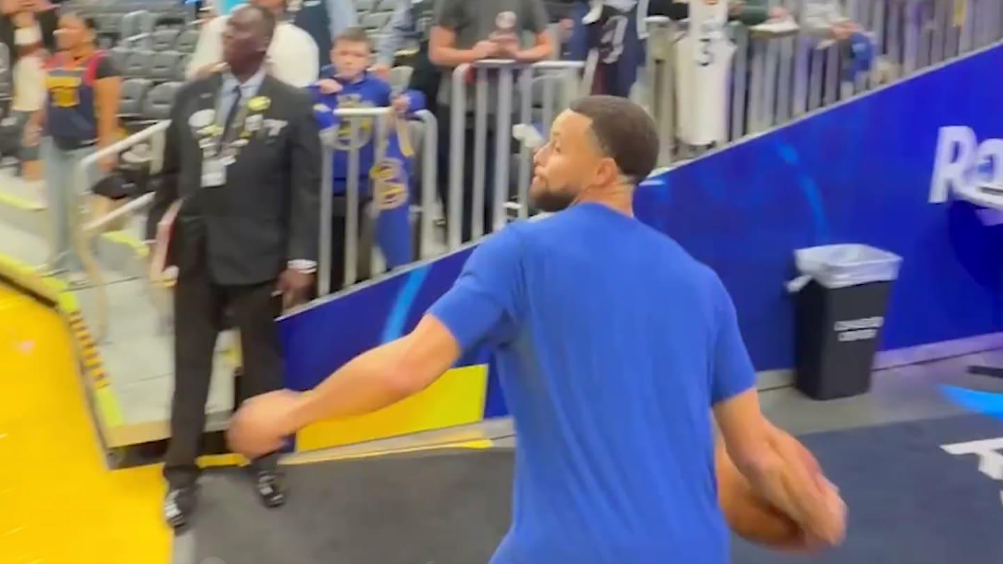 Even Caitlin Clark Couldn’t Believe Steph Curry’s Latest Trick Shot in Warmups