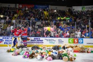 T-Birds collect most-ever stuffed animals on Teddy Bear Toss Night