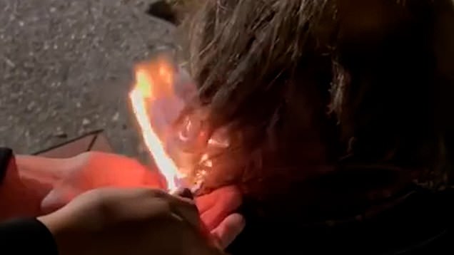 Horrendous video shows youths setting homeless man’s hair on fire