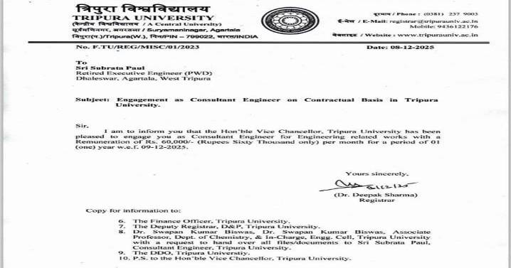 Allegations of Nepotism, Irregular Appointment, and Vindictive Action Rock Tripura University, High Court Intervenes in Suspension Case