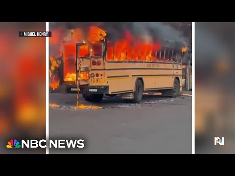 Tennessee school bus loaded with children catches on fire