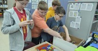 Christmas cubed: Charles City TAG students solve Rubik's Cubes to create holiday design