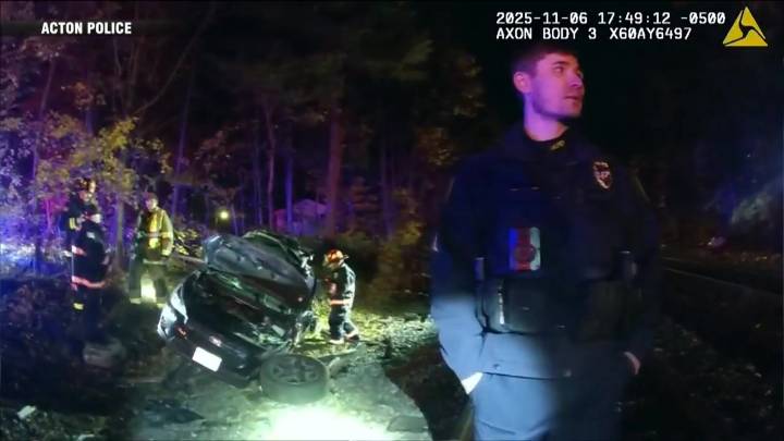 JUST ONE STATION: Police bodycam footage shows aftermath of train slamming into car in Acton