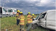 Un vehículo volcó en la ruta nacional 168 y el conductor fue asistido por Bomberos Voluntarios de Paraná