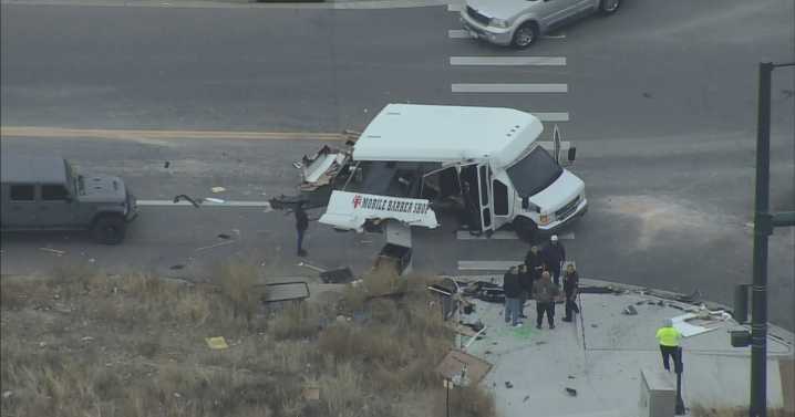 Denver crash involving mobile barber shop seen near Rocky Mountain Arsenal