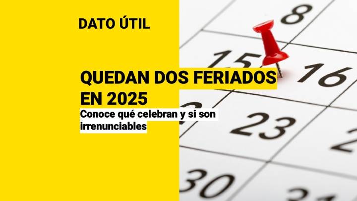 Quedan dos feriados este 2025: ¿Cuáles son los dos días libres que faltan?