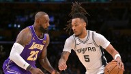 Spurs’ Stephon Castle gets 12-word LeBron James message on signed Lakers jersey