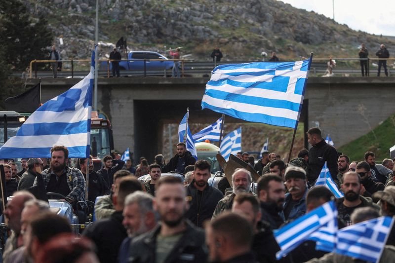 Greek farmers block borders, airport and roads in protest at delayed EU farm subsidies