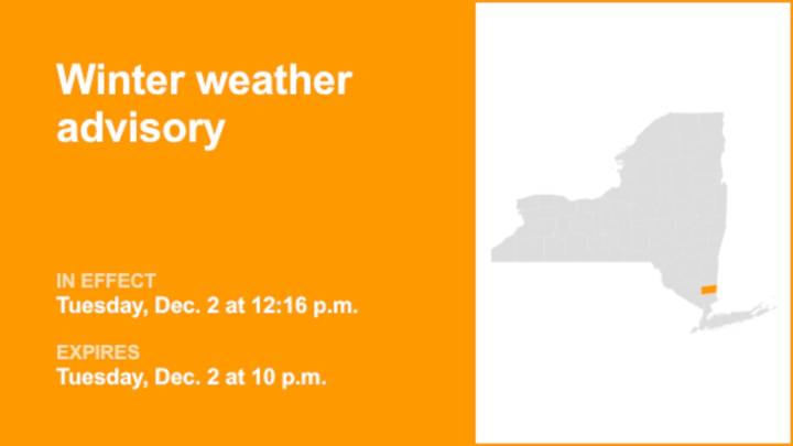 NY weather: Winter weather advisory in place for Putnam County until Tuesday night