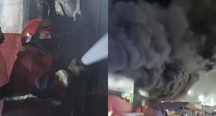 Caracas: Incendio afectó locales en el Mercado Mayorista de Coche