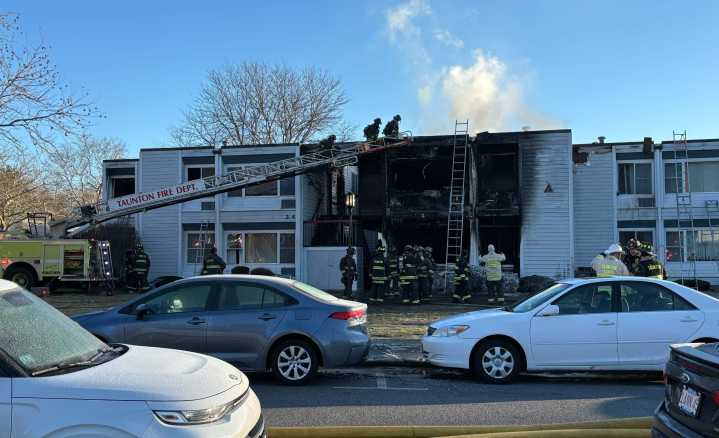 Four hurt, 15 displaced in Taunton apartment complex fire