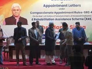 LG Sinha hands over job letters to terror victim families in Srinagar