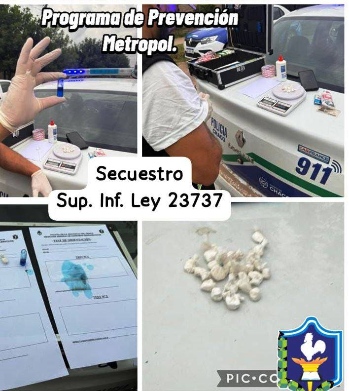 Los sorprendieron con cocaína en su poder