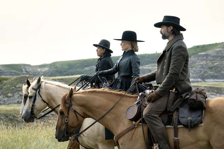 The Abandons: Netflix’s Western stars Gillian Anderson and Lena Headey. It’s no Yellowstone.
