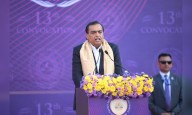 Reliance Industries' Mukesh Ambani addresses the 13th convocation ceremony of Pandit Deendayal Energy University (PDEU)
