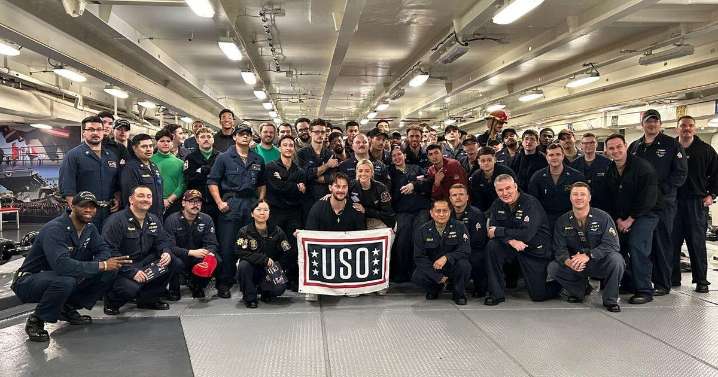 Paul Skenes and Livvy Dunne join USO Tour to meet with sailors at sea