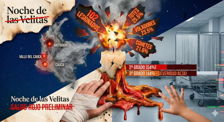 Primer balance de Velitas: Colombia supera el centenar de quemados y Cauca reporta sus primeros casos