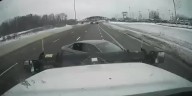 ODOT snowplow pushes car that made improper lane change on Stark County highway