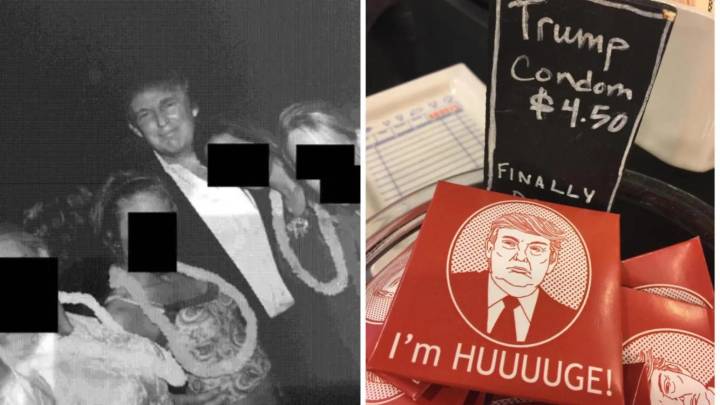 Trump, rodeado de víctimas de Epstein y condones con la cara del republicano: los demócratas publican más fotos del magnate