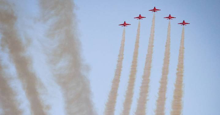 Incredible photos show Red Arrows carrying out winter training above RAF Waddington
